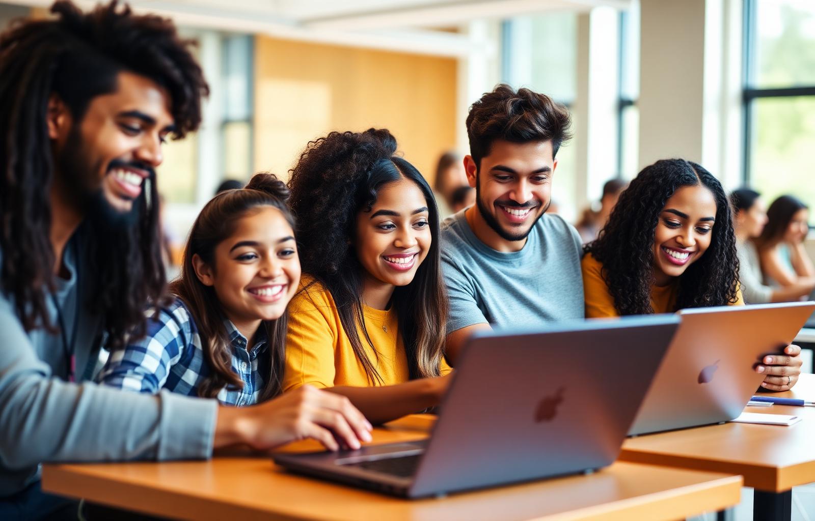 High school students collaborating